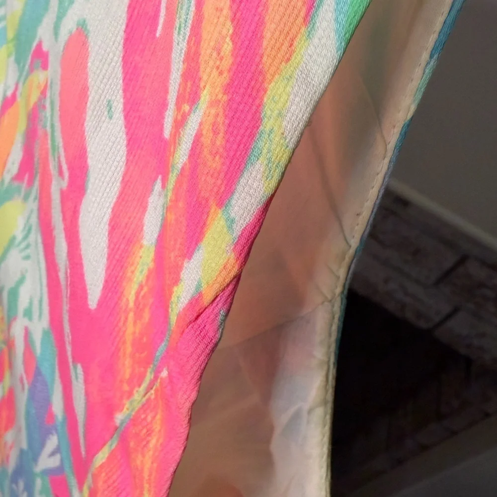 Lilly Pulitzer Sparkling Sands Shift Dress Multicolor Tropical Print Size 2
